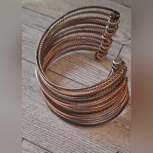 Women's Rose Gold Multi-Row Cuff Bracelet